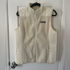 Vineyard Vines Off-White Quilted Fleece Vest